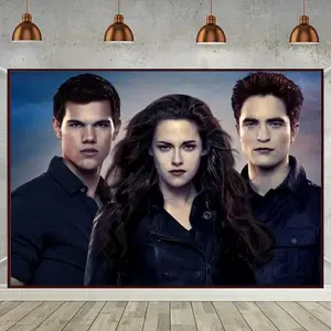 DIY  5d Diamond Painting Twilight Bella Diamond Mosaic Vampire DIY Diamond Embroidery Set Picture Couple Theme, Round Acrylic Gemstone, Frameless Handicraft Wall Decoration Set, Perfect Surprise Gift