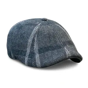 The Black Rose Peaky Boston Scally Cap - Black & Grey Plaid