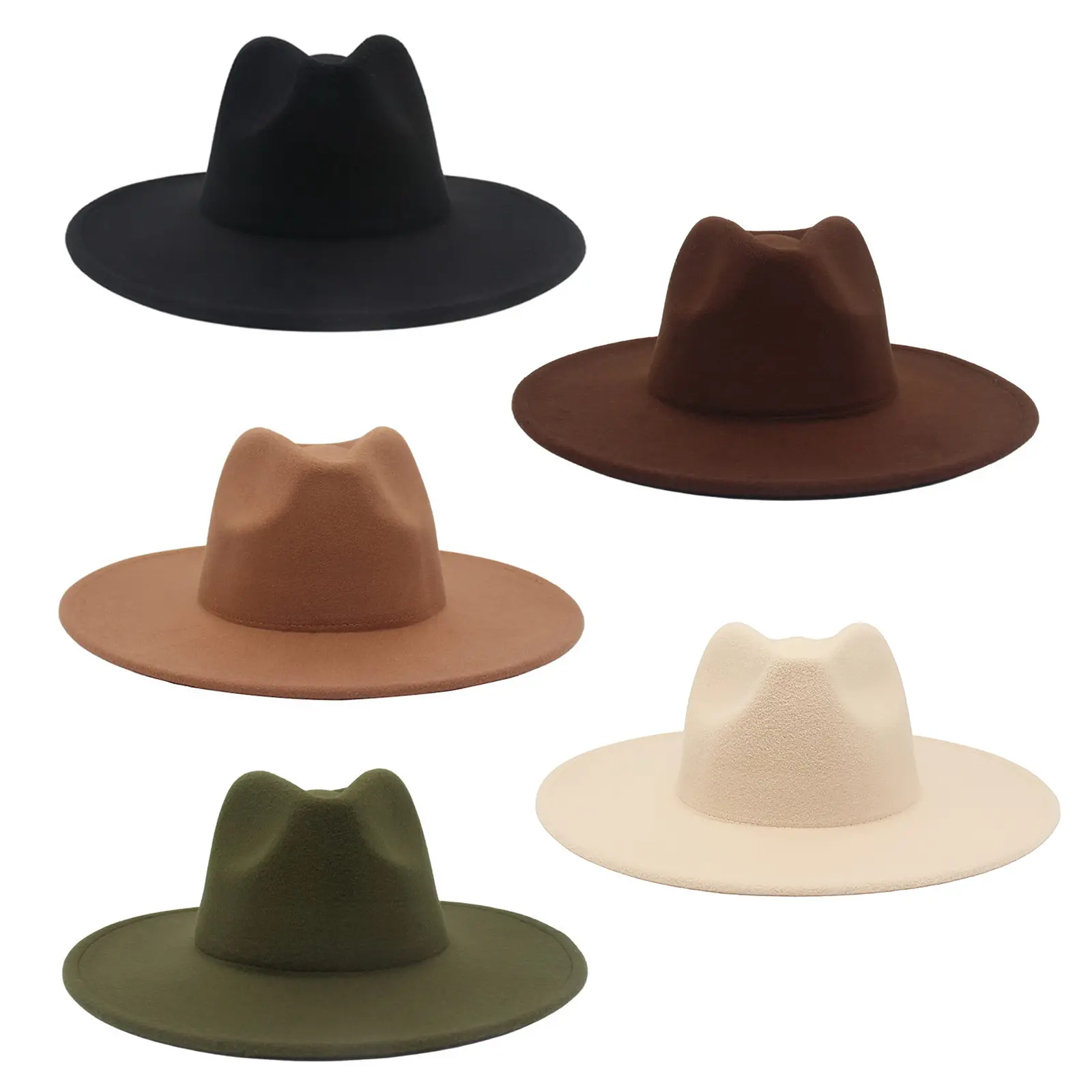 OIDEA Unisex Wide-Brim Plain Felt Fedora Hat - Hats for Women, Classic Panama Style, Lightweight Boho Design, Sun Protection, Outdoor Travel summerwins,summerwins