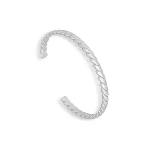 EVRY JEWELS Gold or Silver Plated Women's Crossed Bangle Bracelet