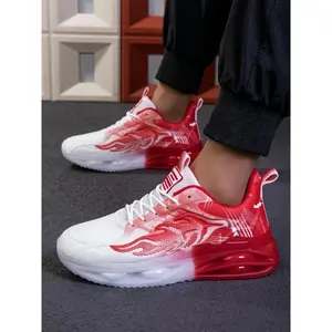 Men's Fashionable Colorblock Lace Up Sneakers, Casual Comfortable Breathable Lightweight Sports Running Shoes, Male All-match Round Toe Shoes for Daily Wear