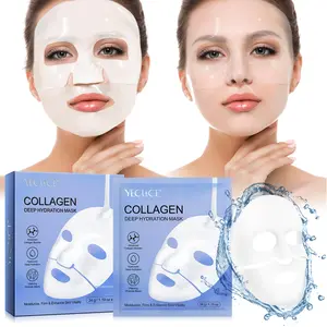 Yecuce Collagen Face Mask Sheet Set, Deep Hydration & Brightening, Hydrating Skin Care, Korean Beauty Routine, 6 Pieces