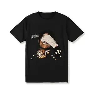 Mens Graphic Tees 180G Cotton Oversized Michael Jackson Shirt Designer Crewneck Summer Fathersdaygift Fabric Menswear Streetwear Casual Top Casual Top Womenswear Style Shortsleeve
