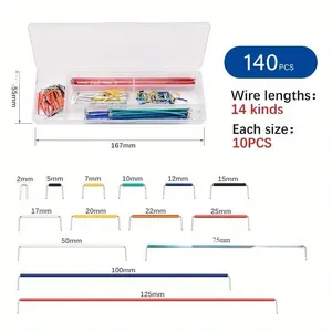 NODEMCU LUA 140pcs/560pcs Jump Wire Kit for Arduino Electronic Breadboard Circuit Jump Wire Kit, 14 Vaules, 2-125mm for Welding Circuit