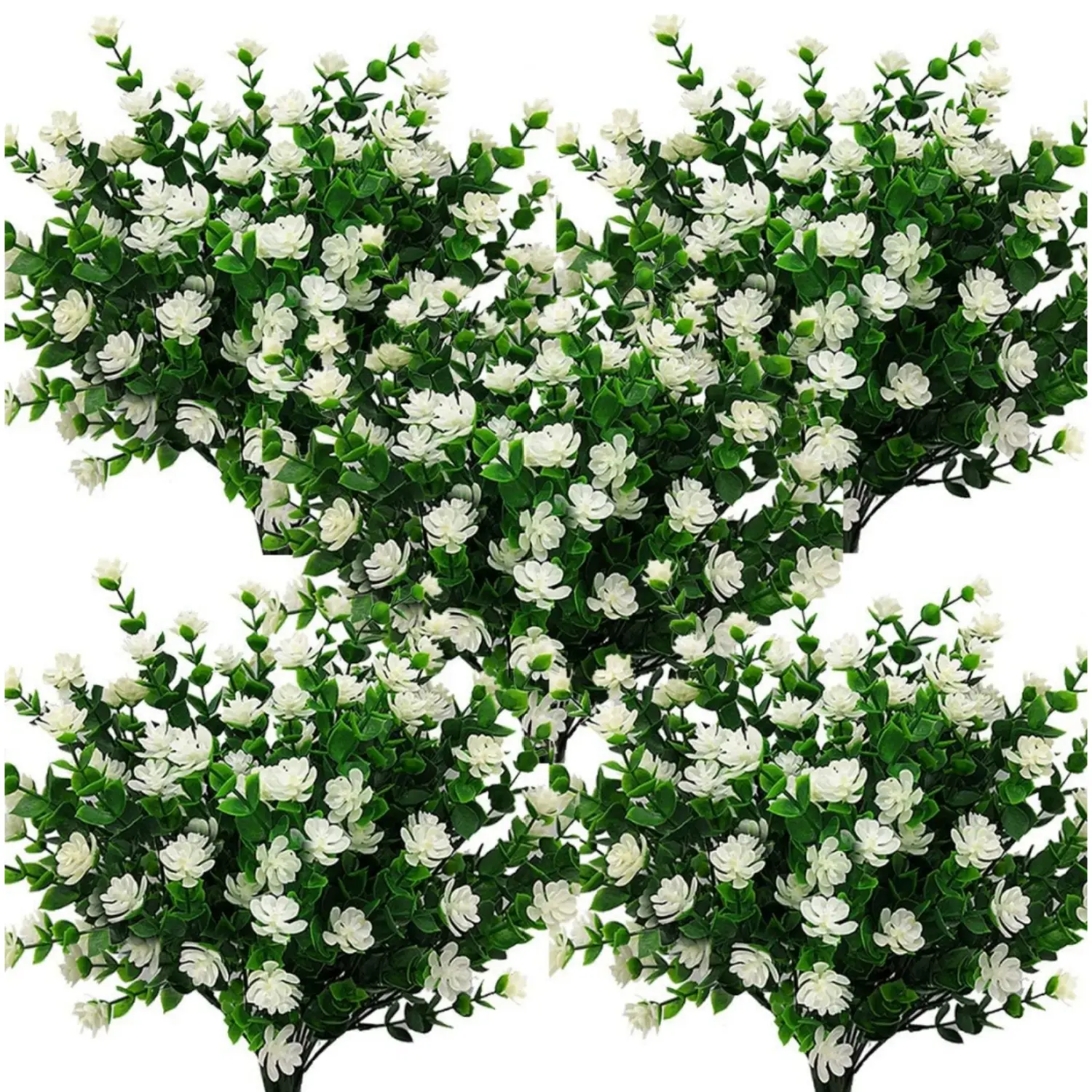 10 Bundles UV-Resistant Eco-Friendly Plastic Artificial Flowers - Faux Boxwood, 13.39" Long Natural Look Garden Decorations, Porch/Garden Hotel Decor (Fake Shrub Greenery for Seasonal Use), Outdoor Decor