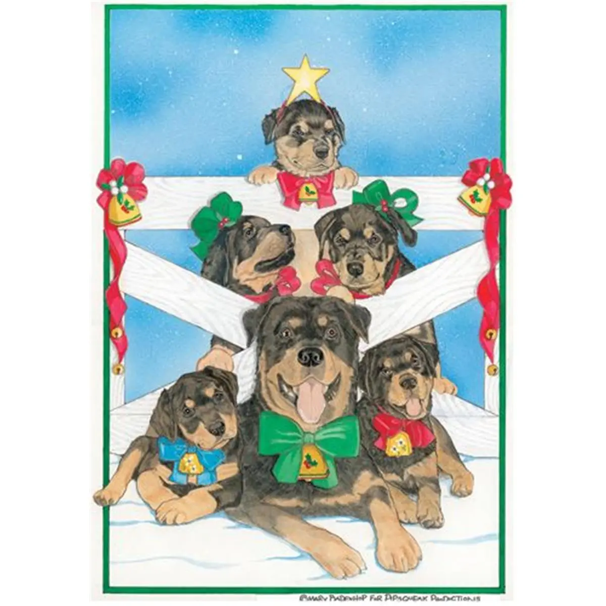 Pipsqueak Productions Stylish & Innovative Rottweiler Design Holiday Boxed Cards with Cello-Wrapped Gift Envelopes, Great Gift Idea, Office Stationery Supplies