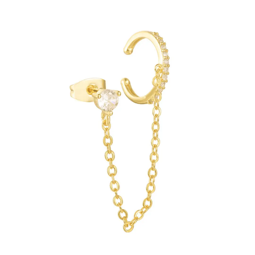 EVRY JEWELS Gold or Silver Plated Women's Hypoallergenic Hooked On You Earring/Earcuff, Hypoallergenic Earrings, Jewelry For Women