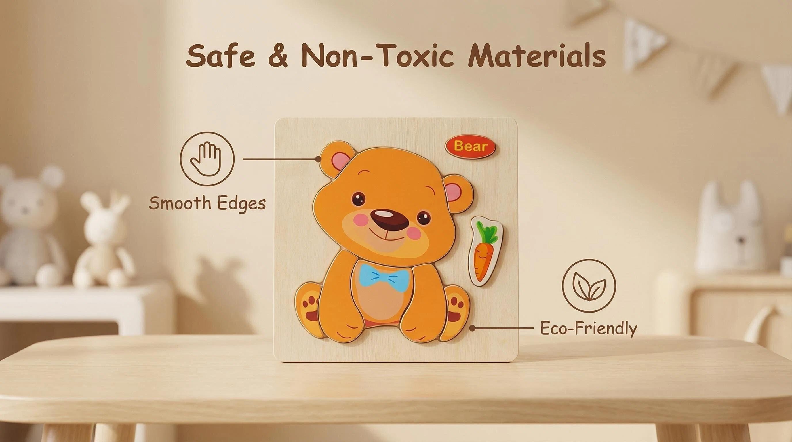 Wooden Puzzle Set for Toddlers, 8-Piece Set; Animal Puzzle for Toddlers; Montessori Animal Puzzle; Perfect Christmas and Birthday Gift for All Ages; Suitable for Baby Girls and Boys