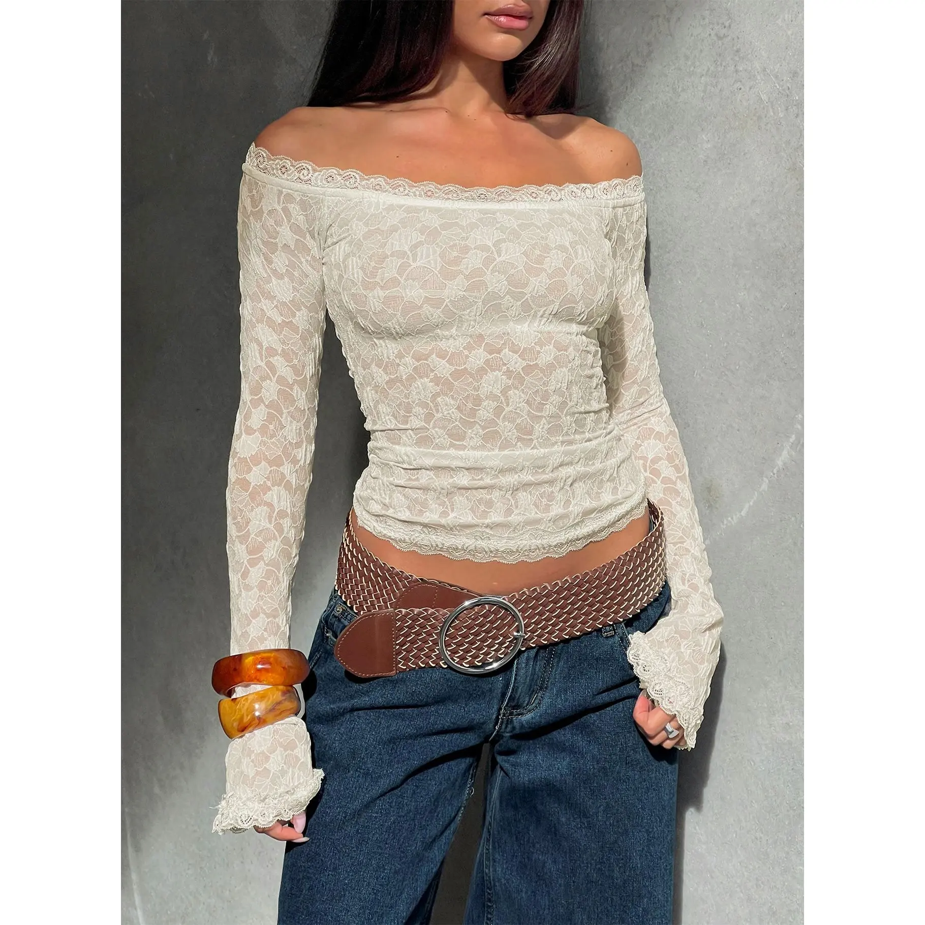 Mochapella Off The Shoulder Top White