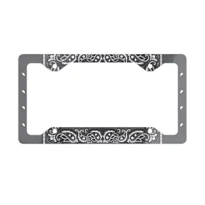 Gray Bandana Metal License Plate Frame