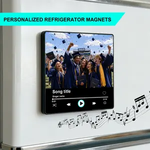 【Graduation Gift】Custom Photo Bluetooth Fridge Magnet Personalized Album Frame Plays Music 10x10cm Perfect for teacher appreciation gifts boyfriend birthday gift teen girl gifts anniversary gift for him graduation  boyfriends Decor unique holiday