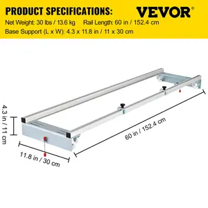 VEVOR Router Sled, 60 inches/ 152.4cm Width, Slab Guide Jig for Woodworking with Locking Function, Portable and Easy to Adjust, Trimming Planing Machine for Wood Flattening, Home DIY