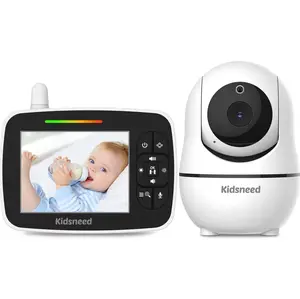 Kidsneed SM935A Video Baby Monitor with Digital Camera 2.4-inch Color Screen 2x Zoom Infrared Night Vision Automatic Temperature Monitoring Two-way Talkback - Safety