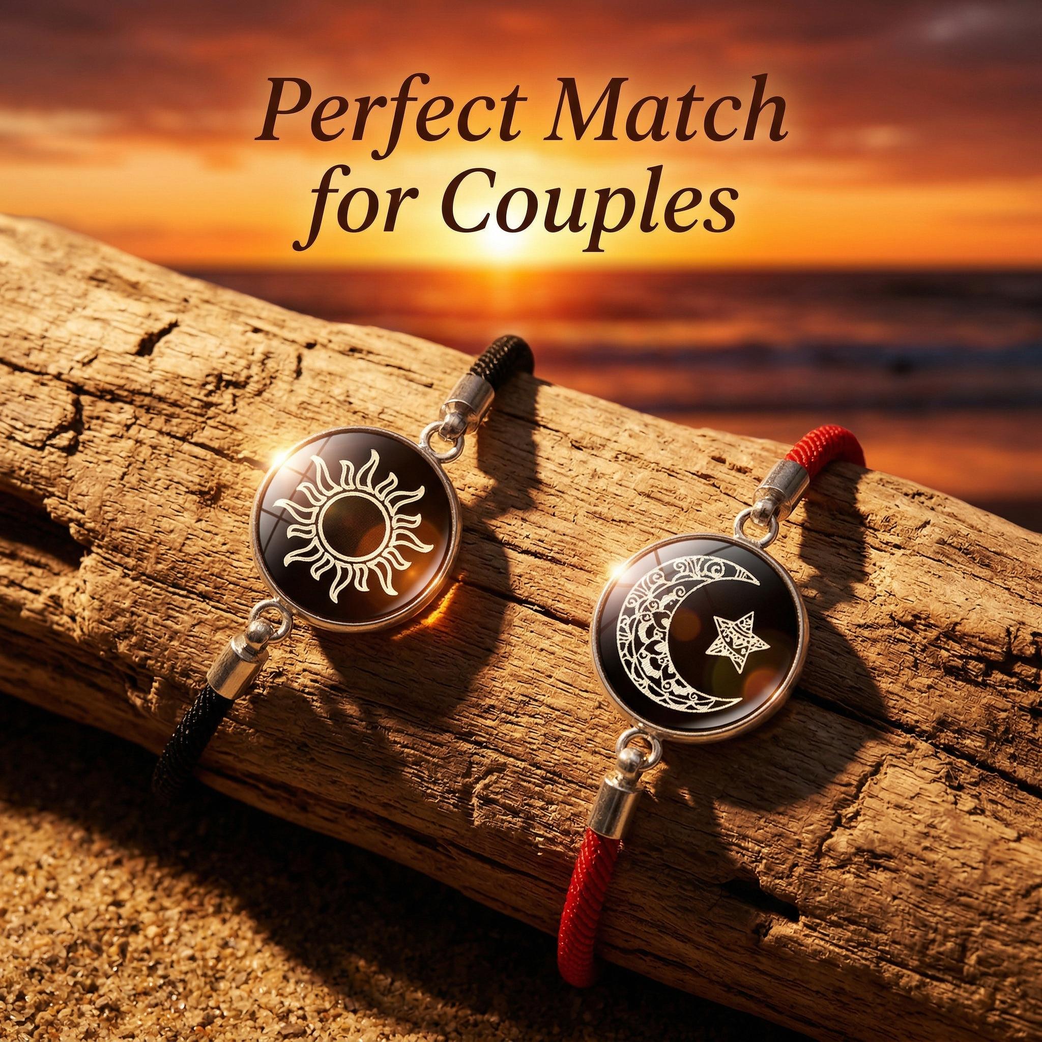 Matching couple bracelets Adjustable for anniversary symbol of eternal love
