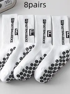 Men Women Football Soccer Training Sports Silicone Anti-Slip Grip Sweat-Wicking Basketball Hiking Tennis Crew Socks All Seasons Slim Fit