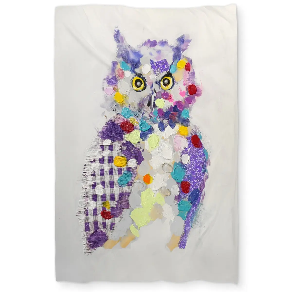 360 stand Twin Size Decorative Duvet Cover - Animal Motif Textured Abstract Owl Design, Purple Contemporary Style, Soft Microfiber Face Home Bedding Linen, Duvet Cover Sets, Animal Theme Duvet Covers