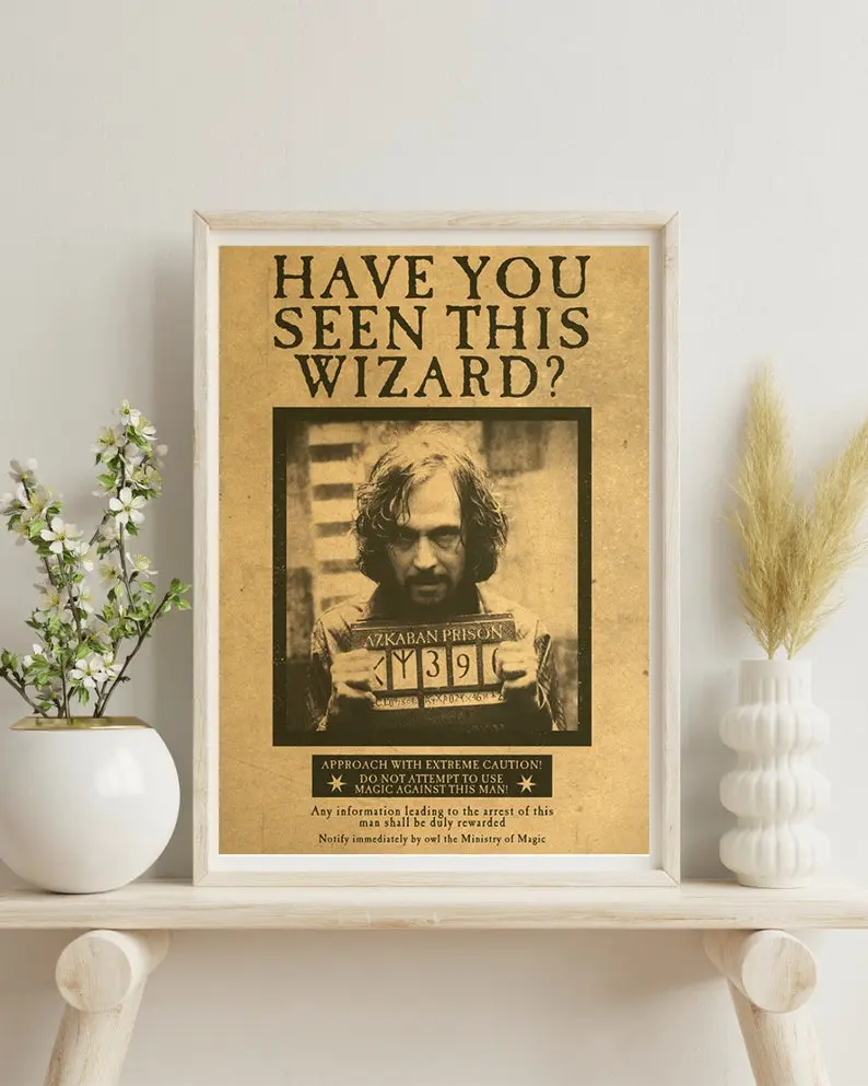 [UNFRAMED POSTER] Wizard School Wanted Kraft Paper Poster For Your Home Decor & Nostalgic Collector Lovers Gift
