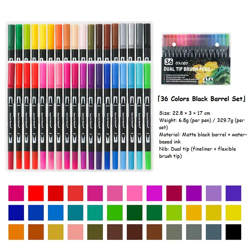 36 dual-head markers