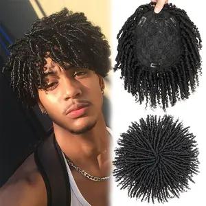 Men's Short Dreadlock Hair Topper Synthetic Clip In Toppers Afro Dreadlocks Hair Toupee For Thinning hair