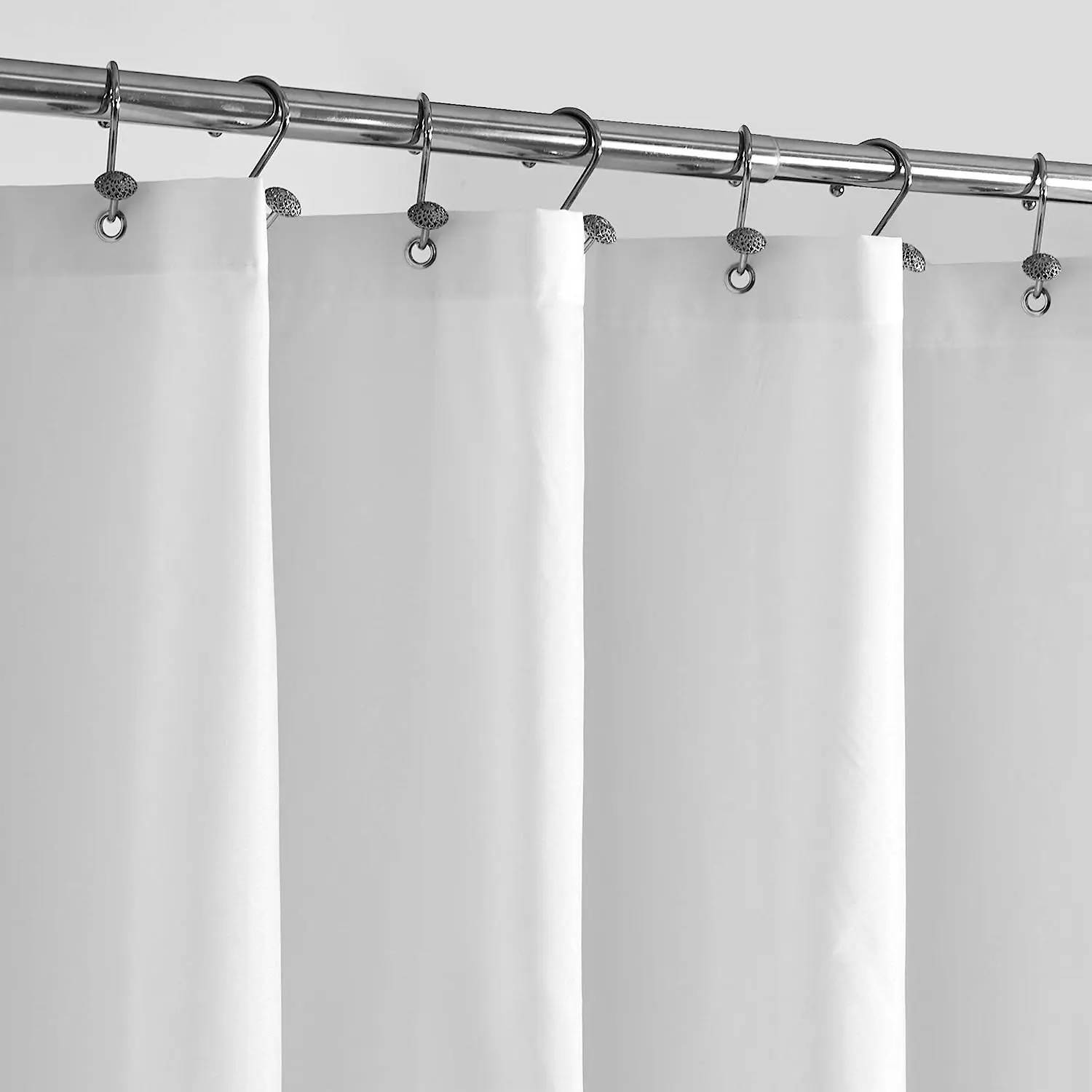 Waterproof Fabric Shower Curtain Liner, 72x72 in Standard Size White, Lightweight Soft Cloth, Hotel Quality, Machine Washable, with 3 Magnets, Modern Home Bathroom Accessory