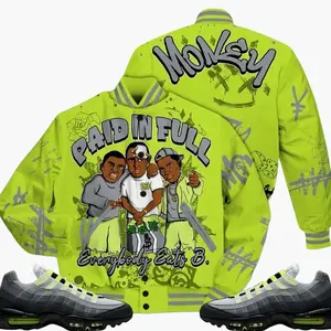 Max 95 OG Big Bubble Neon Outfits Varsity Jacket, Money Paid In Full B Drip Unisex T-Shirts To Match Sneakers, Streetwear Style Urban
