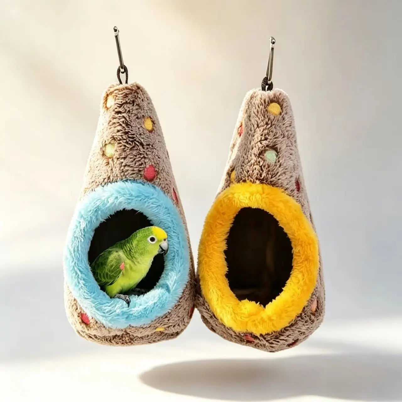 Egg-Shaped Warm Plush Hanging Bird Cage Nest, Winter Nesting House for Small-Medium Birds - Birdcage Liner, Pet Supplies Cages & Accessories (Fits Parrots, Finches)