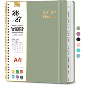 Planner 2026-2027, 8.5" x 11" Weekly and Monthly Academic Year Planner Calendar, July 2026 - June 2027, Hardcover Large School Planning Agenda With Tabs, Perfect for School & Office Supplies, A4, Green