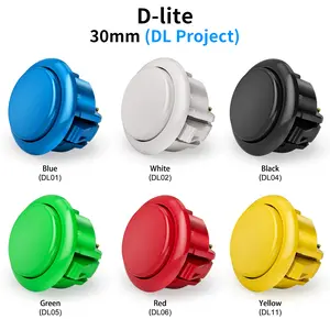 QANBA D-lite Arcade Buttons Snap-In 24mm 30mm DIY Parts for Game Joystick Console Durable 24 Pieces