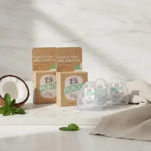 DR GINGER'S DRX Charcoal Dental Floss 3 Pack with Organic Coconut Oil, White Charcoal & Xylitol, 32yd Box Smooth Comfort Oral Daily