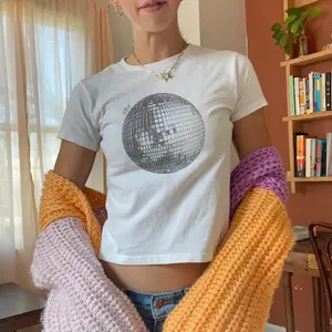 Mirrorball Graphic bb tee Y2K tee