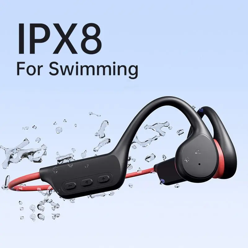 Wireless Bone Conduction Earphone, Open-ear Design Earbuds with 32GB Memory for Swimming, Running, Cycling & Fitness, Audio, Bone Conduction Headphones