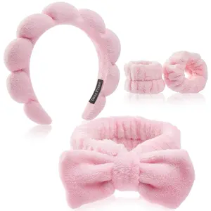 "Viral 3PC Spa Headband & Wristband Set  | No More Messy Water  | Soft Aesthetic Skincare Accessories | TikTok Shop Must-Have "