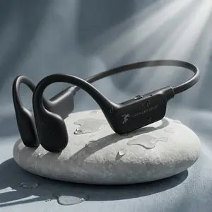 MZYJBL New Model Bone Conduction Headphones, Open-Back Bluetooth Wireless Fitness Headphones, Suitable for Running and Fitness - Resistant to Sweat, Stable and Comfortable to Wear - Deep Bass, Intelligent Microphone