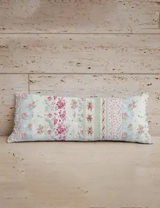 Lynette Patchwork Stripe Quilted Oblong 14" x33" Pillow
