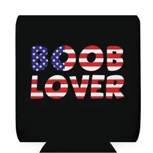 Boob Lover Can sleeve beer can holder sleeve  Drinkware American Flag Beverage Tumbler Mug  Bottles Portable Reusable Washable funny  mens gifts