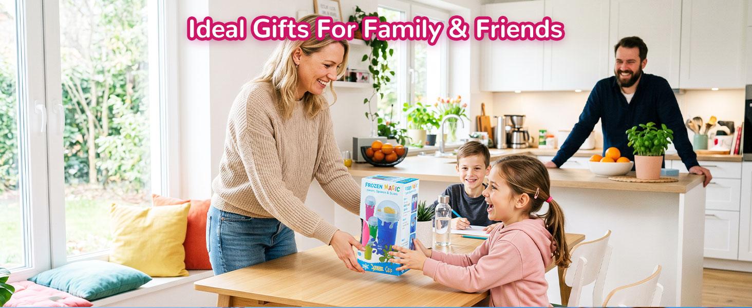 16.9oz Slushie Maker Cup Drinkware, Frozen Magic Squeeze Tool with Lid & Straw, DIY Cooling Container for Juice Milk Yogurt Ice Cream, Kitchenware Gift for Friends, Slushy Maker Cup