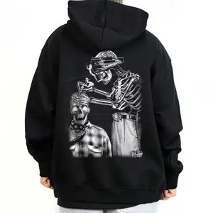 Men's Design Cartel De Santa Cotton Hoodie Sweatshirt - Chicano Style DGA, Lowrider Art, Halloween, Comfortable Loose Oversized Polyester Fabric Gangster Mexican Tops