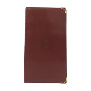 Pre-owned Cartier Calfskin Small Leather Goods Must Line Leather Long Wallet
