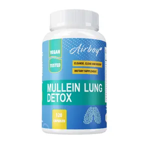 Airboy - Mullein Lung Detox for Smokers to Support Healthy Lungs and Clear Breathing, All-Natural Lung Cleanse, Herbs and Proven Nutrients, Mullein Lung Detox, 120 Capsules