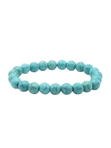 Handmade Turquoise Gemstone Beaded Bracelet Unisex Elastic Adjustable Daily or Special Occasion Gift