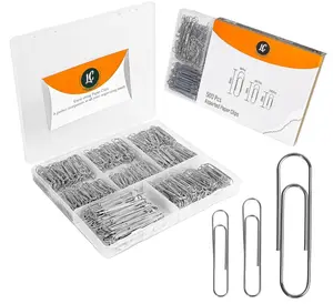 Paper Clips by Luxurecourt -  Sizes of Silver Small and Large Paperclips Bulk, Rust-Resistant Nickel Plated Steel Clips, Essential for Organization