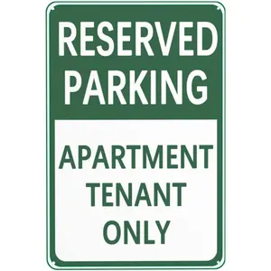 Street Sign Warning Plaque Reserved Parking Apartment Tenant Only Metal Tin Sign Wall Art Decor Safety Warning Signs For Outdoor Sign 8 X 12 Inch