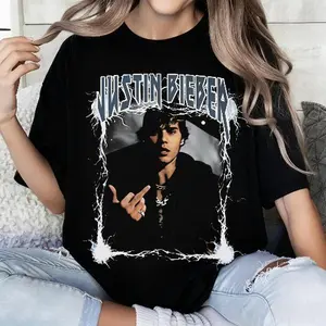 100% cotton casual street style T-shirt with "J.B." 2026 Coachella. Suitable as a perfect gift for music lovers and those who are into pop culture.