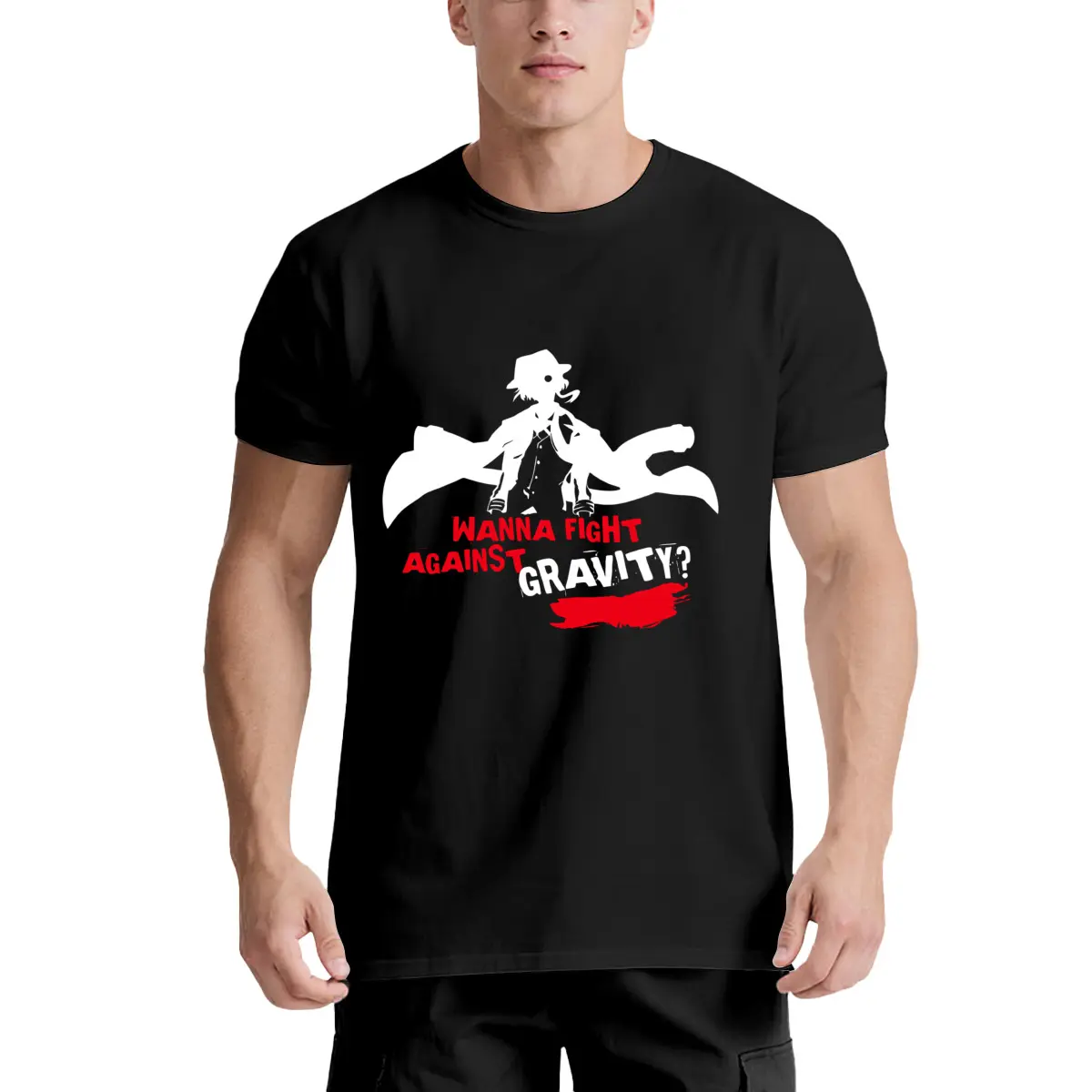 Chuuya Nakahara Anime Graphic T-Shirt, 180G Soft Breathable Round Neck Short Sleeve Daily Fashion Tee for Male Anime Fans