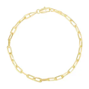 PAVOI 14K Gold Plated Paperclip Chain Adjustable Bracelet for Women PAVOI 14K Gold Plated Paperclip Chain Adjustable Bracelet for Women