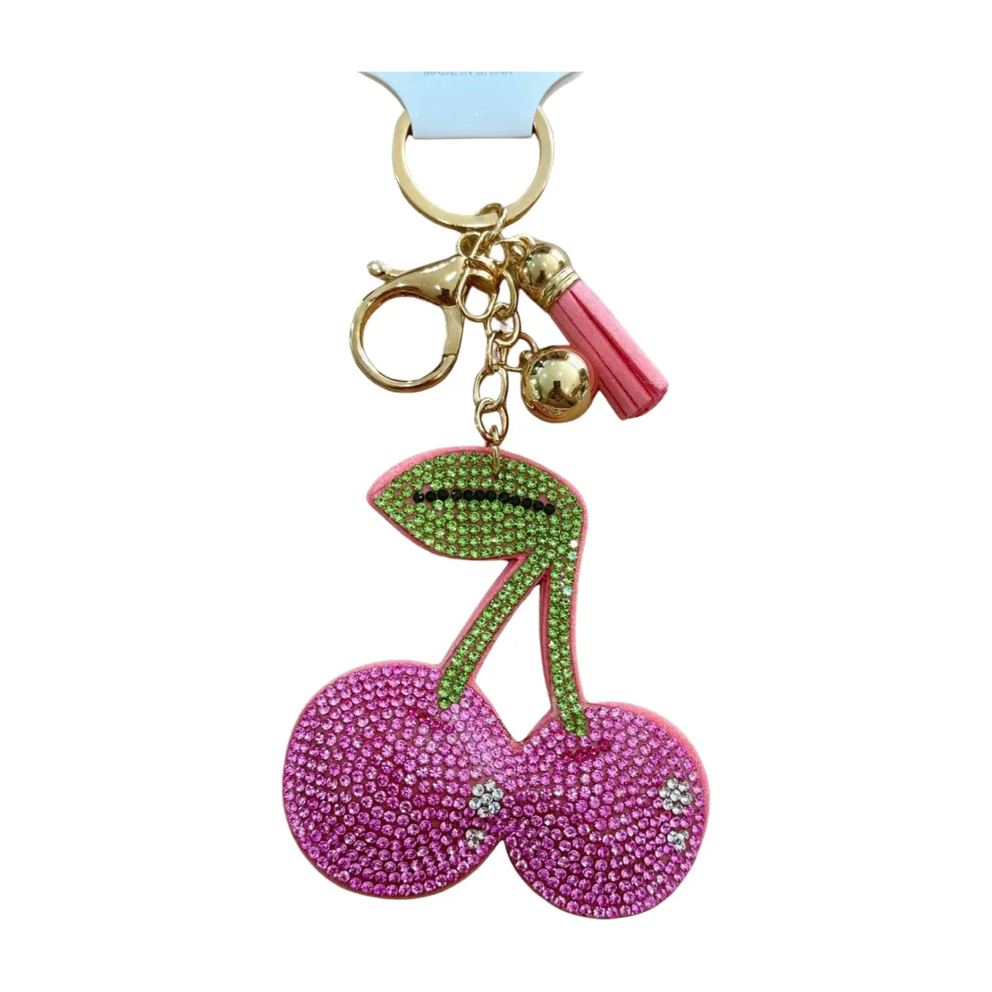 Bling Bag Charm with Keychain, Fashion Accessory For Keys, Purse, Backpack decor keychain bag keychain charms cherry