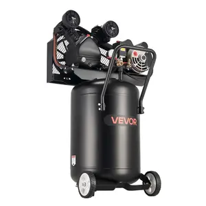 VEVOR 20-Gallon Air Compressor, 2HP 6.5SCFM at 90PSI, Max 135PSI Pressure Oil-Lubricated Air Compressor Tank, Portable on Wheels for Auto Repair, Tire Inflation, Spray Painting, Woodwork Nailing, 120V