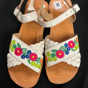 White and Brown Mexican Sandal