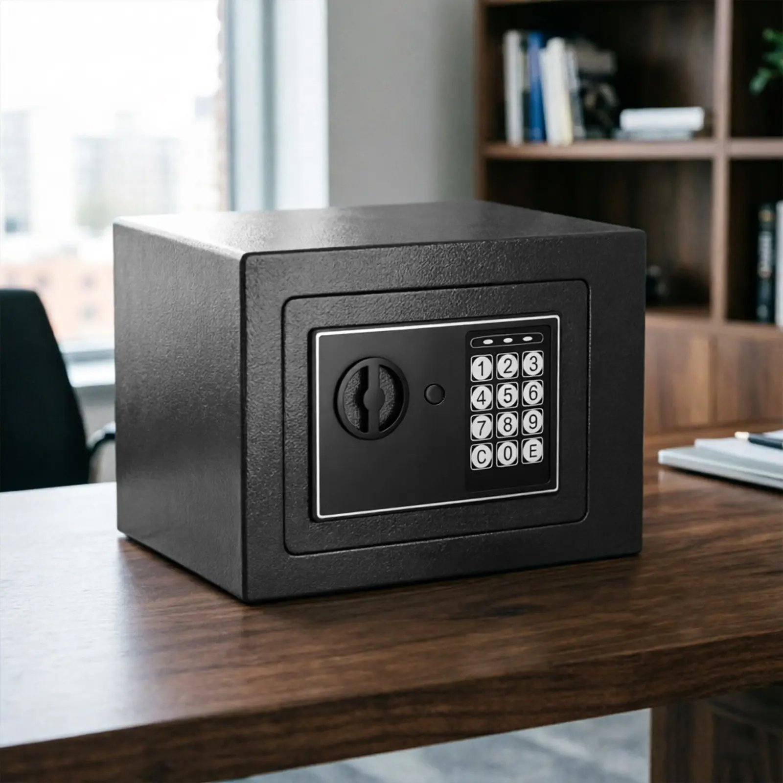 Camping Key Lock Electronic Password Safebox - Anti-Theft Office Security Storage Container, 2-Sizes Practical Home Safe, Password Lock Cabinet (Batteries Not Provided), Two Sizes