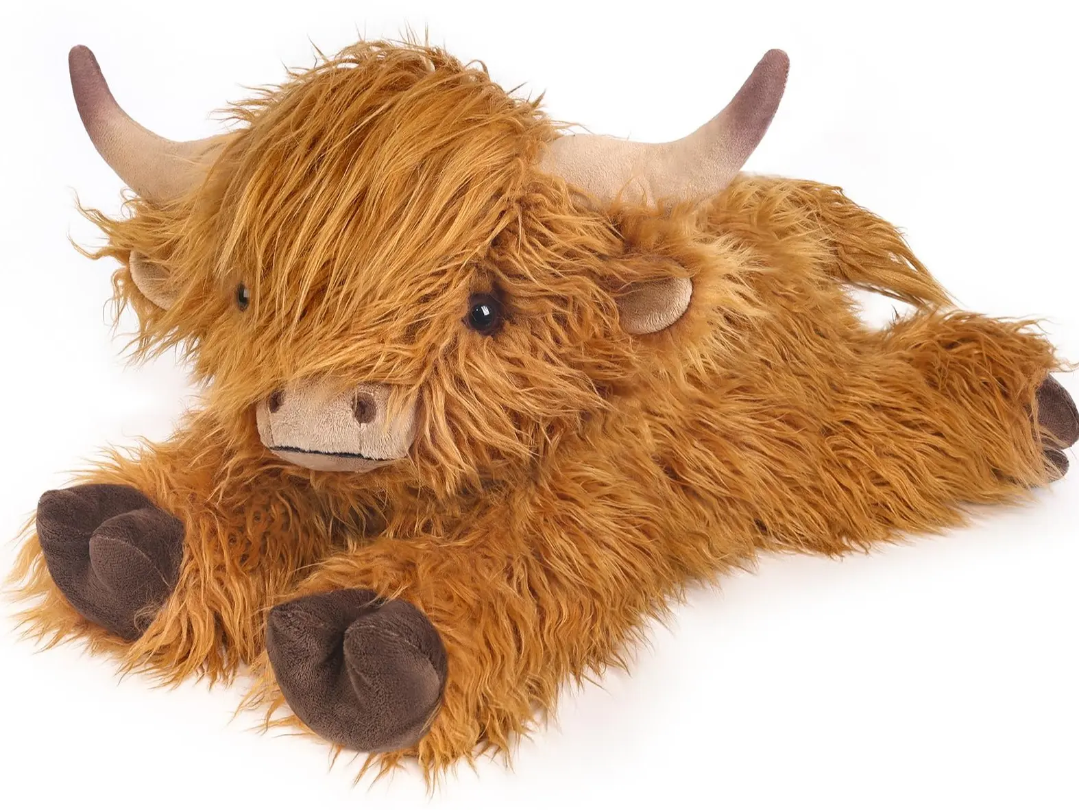 Large Size Cow Theme Stuffed Animal - Microwave Safe, Unscented, Heatable & Coolable Cute Look Plush, Home Decor Gift for Christmas Birthday (Highland Cow Design for Kids)